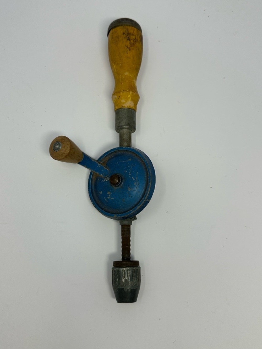 Vintage Zenith "Egg-Beater" wood handle hand drill, 10" Japan U9